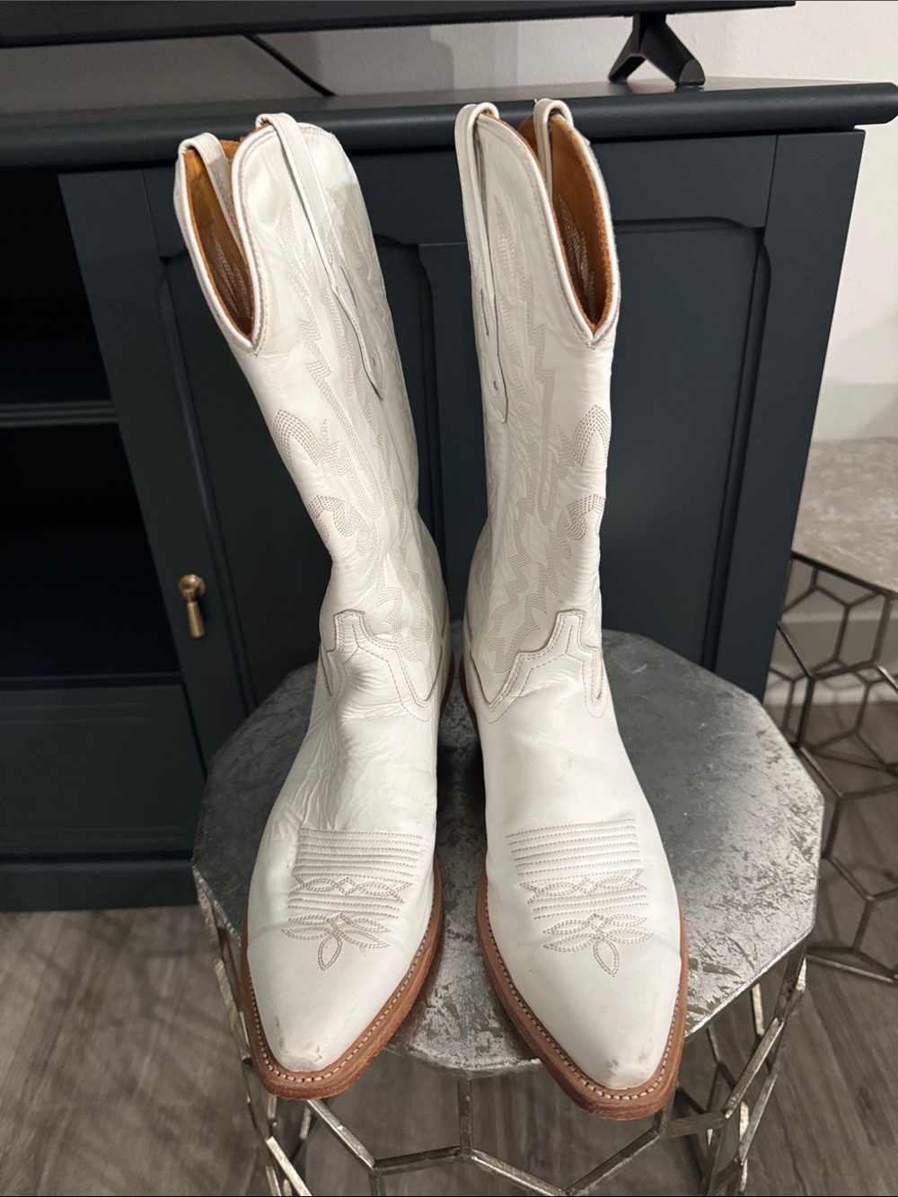 Old West White Women’s Western Heeled Riding Boots